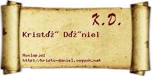 Kristó Dániel névjegykártya